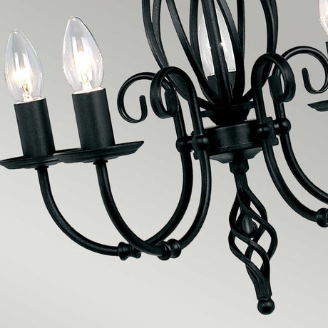 Elstead Lighting Chandelier from the Artisan range. Artisan 5 Light Chandelier Product Code = ART5-BLACK