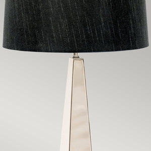 Elstead Lighting Table Lamp from the Ascent range. Ascent 1 Light Table Lamp - Polished Nickle Product Code = ASCENT-TL-PN-BK