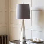 Elstead Lighting Table Lamp from the Ascent range. Ascent 1 Light Table Lamp - Polished Nickle – SKU ASCENT-TL-PN