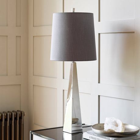 Elstead Lighting Table Lamp from the Ascent range. Ascent 1 Light Table Lamp - Polished Nickle Product Code = ASCENT-TL-PN