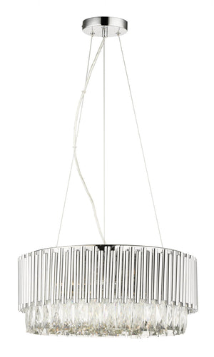 Magnalux Astoria 13 Light Crystal Pendant with Polished Chrome Bars Part Number - AST13CH