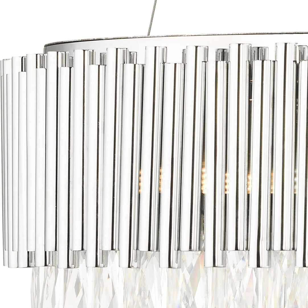 Magnalux Astoria 13 Light Crystal Pendant with Polished Chrome Bars Part Number - AST13CH