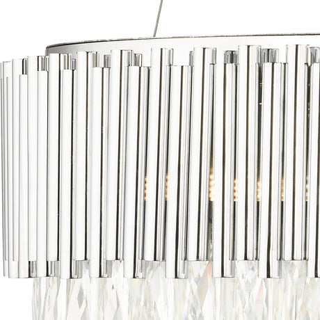 Magnalux Astoria 13 Light Crystal Pendant with Polished Chrome Bars Part Number - AST13CH