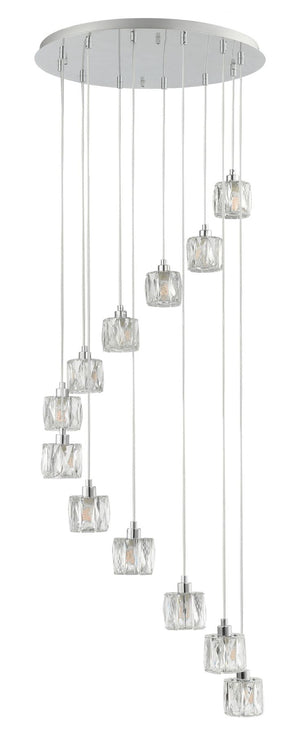 Magnalux Aurora 12 Light Extra Small Spiral Crystal Pendant Part Number - AUR12XCH