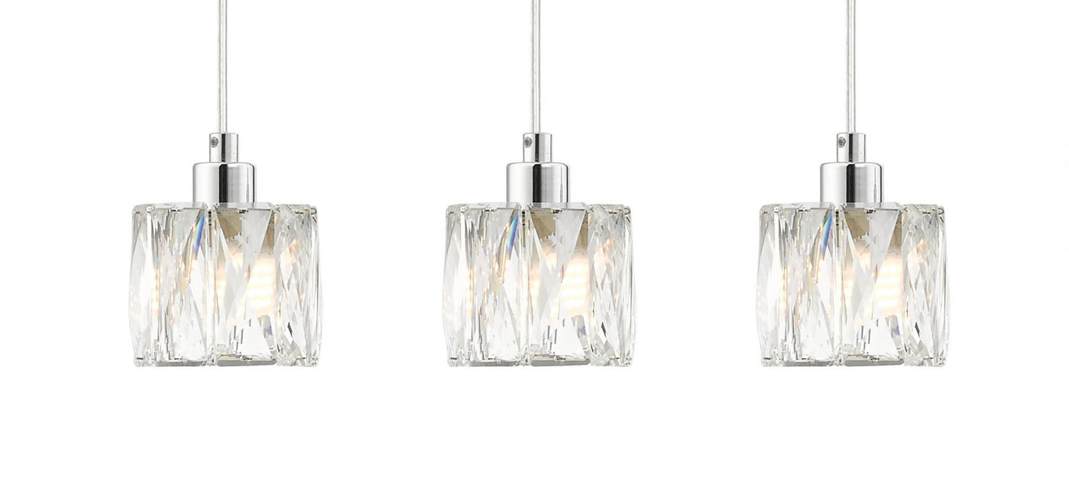 Magnalux Aurora 3 Light Extra Small Crystal Pendant Bar Part Number - AUR03XCH