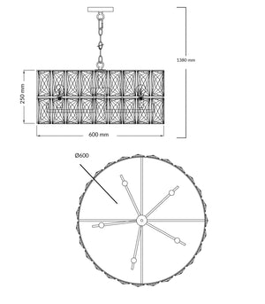 Magnalux Aurora 5 Light Crystal Pendant Polished Chrome Part Number - AUR05CH