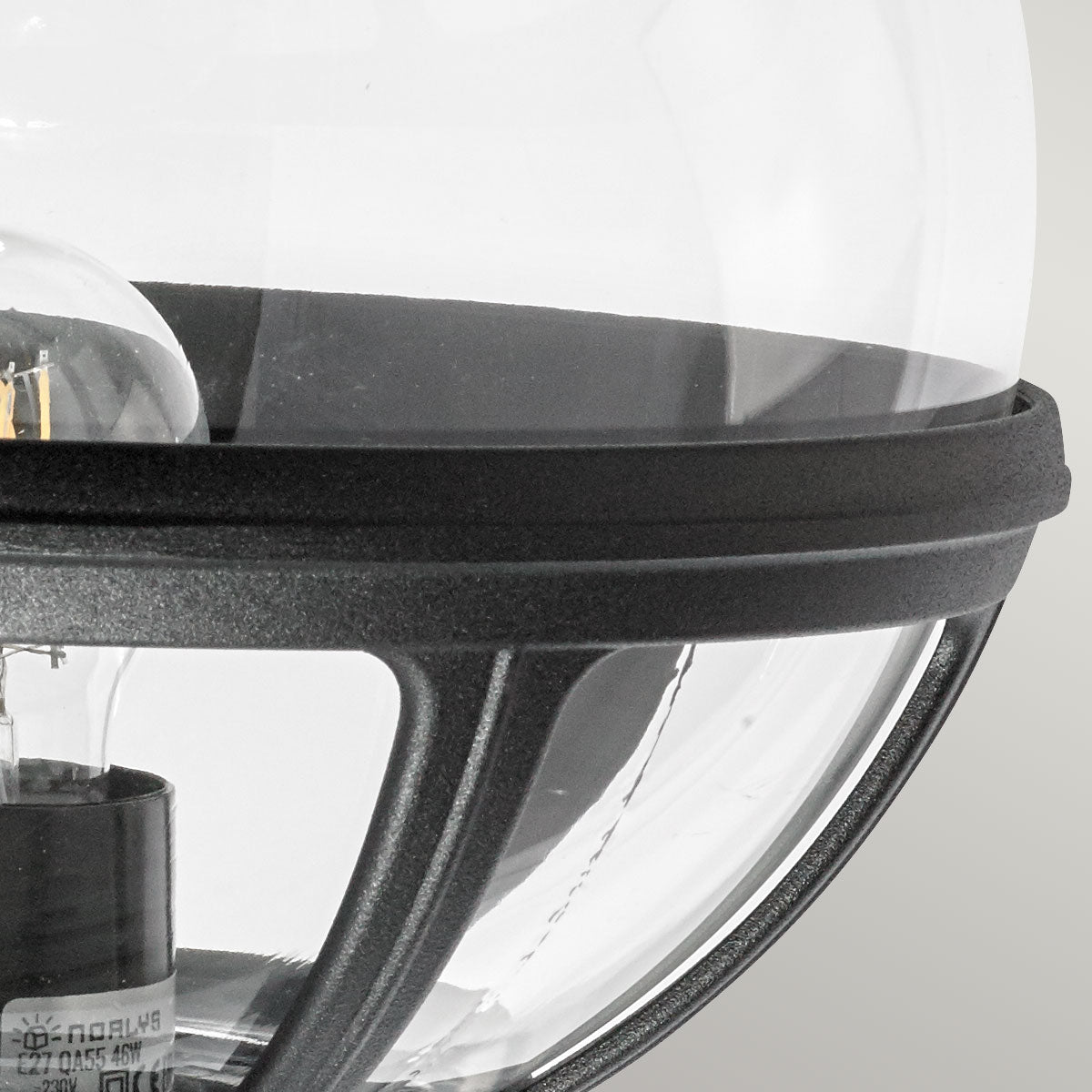 Norlys Bologna 1 Light Up Wall Light B1-BLACK-C