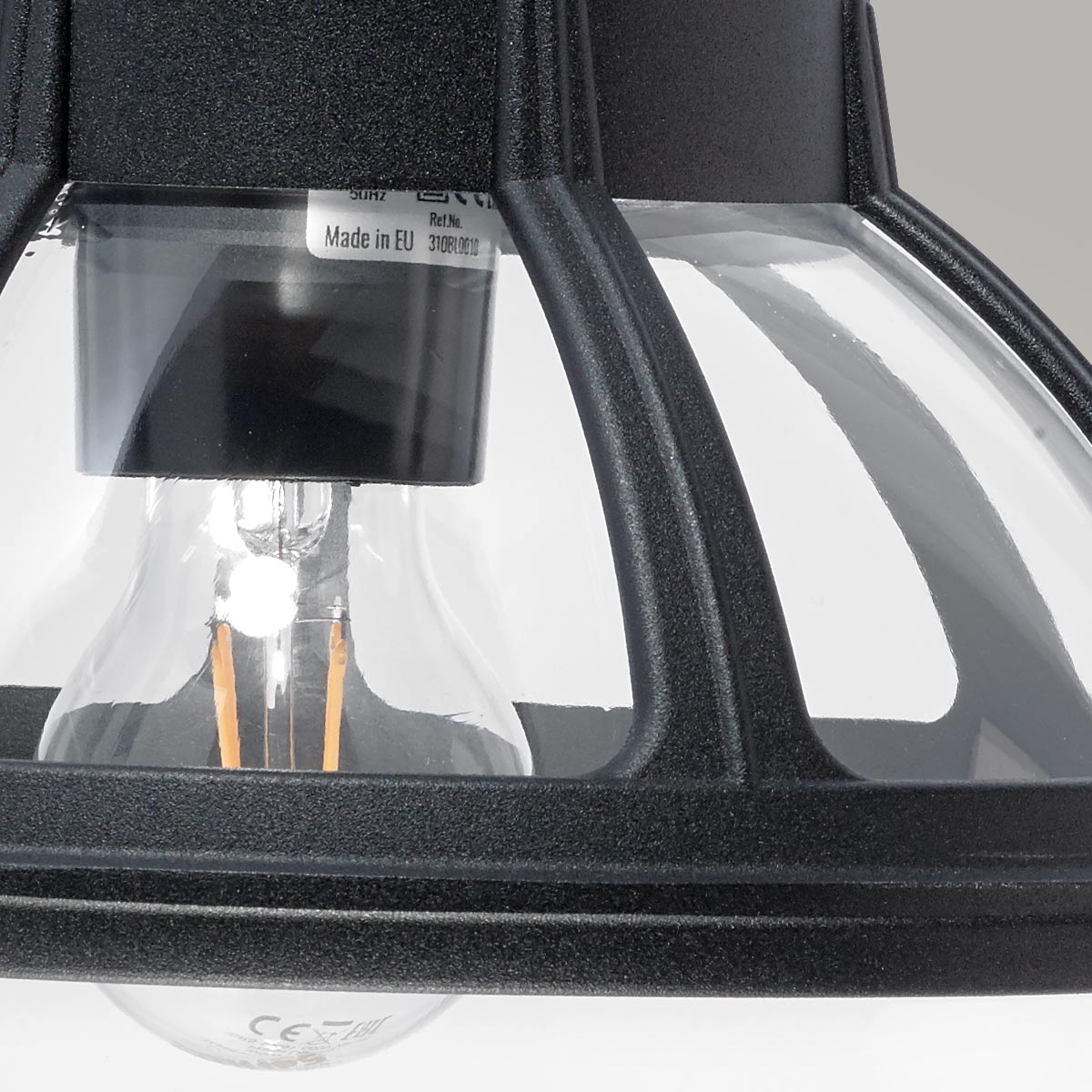 Norlys Bologna 1 Light Down Wall Light B2-BLACK-C