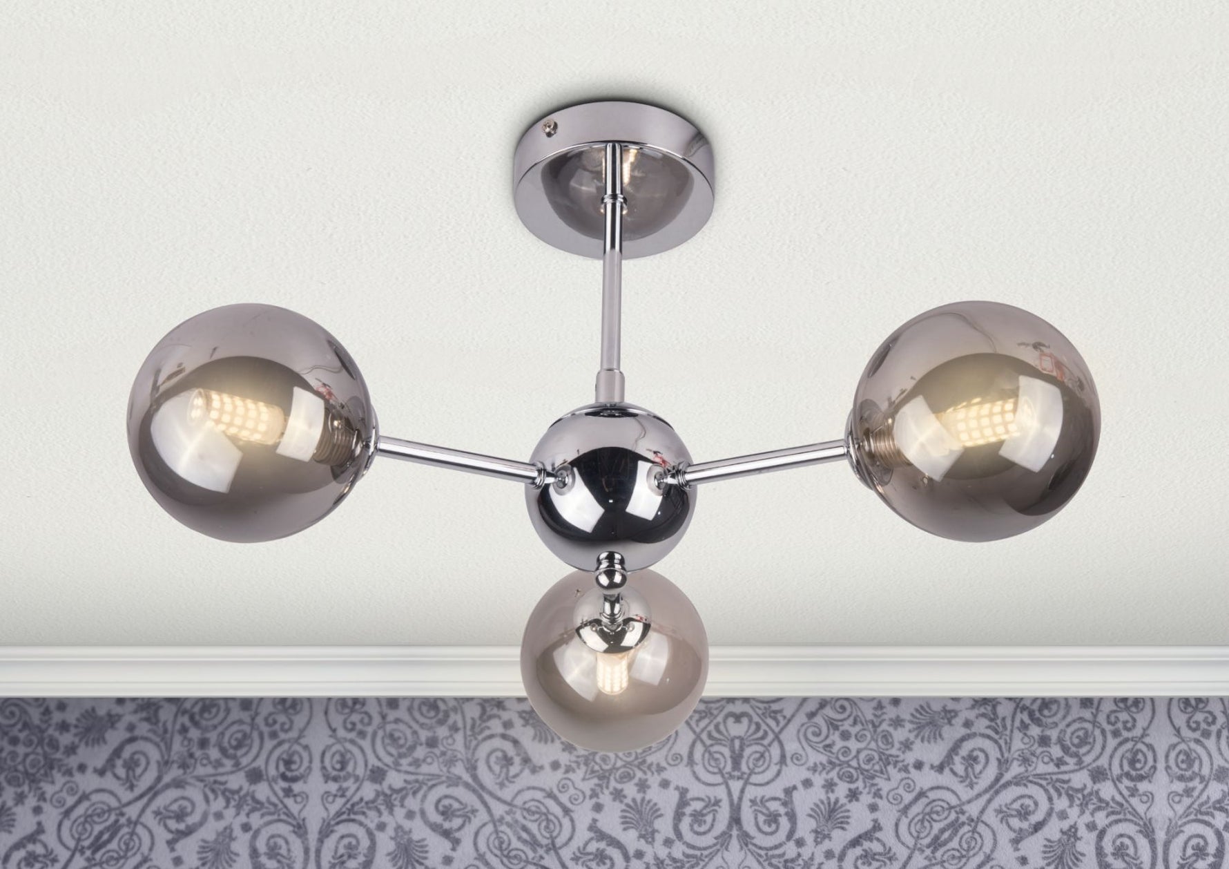 Magnalux Barbara 3 Light Semi Flush Polished Chrome Part Number - BAR03CH