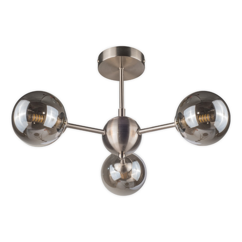 Magnalux Barbara 3 Light Semi Flush Satin Chrome Part Number - BAR03SC