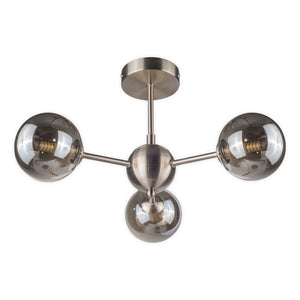 Magnalux Barbara 3 Light Semi Flush Satin Chrome Part Number - BAR03SC