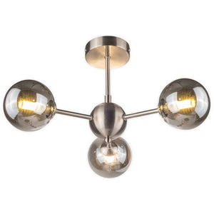 Magnalux Barbara 3 Light Semi Flush Satin Chrome Part Number - BAR03SC