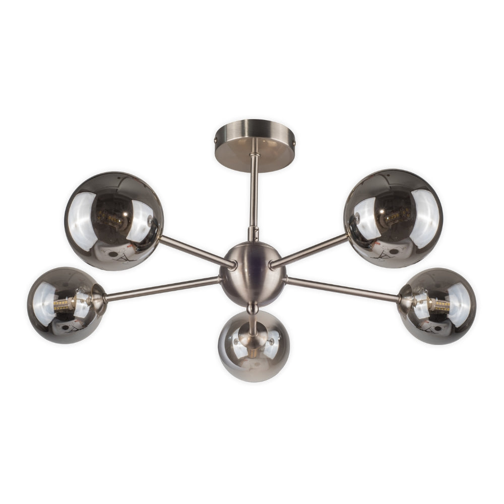 Magnalux Barbara 5 Light Semi Flush Satin Chrome Part Number - BAR05SC
