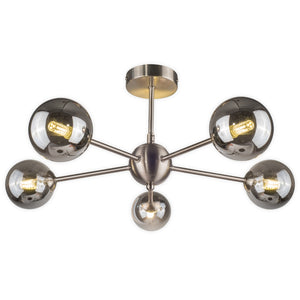 Magnalux Barbara 5 Light Semi Flush Satin Chrome Part Number - BAR05SC