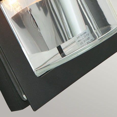 Norlys Basel 1 Light Wall Lantern - Black With Clear Glass BASEL-E27-BLK-C