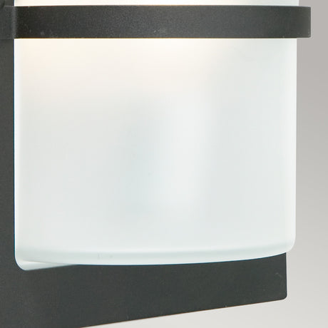 Norlys Basel 1 Light Wall Lantern - Black With Frosted Glass BASEL-E27-BLK-F