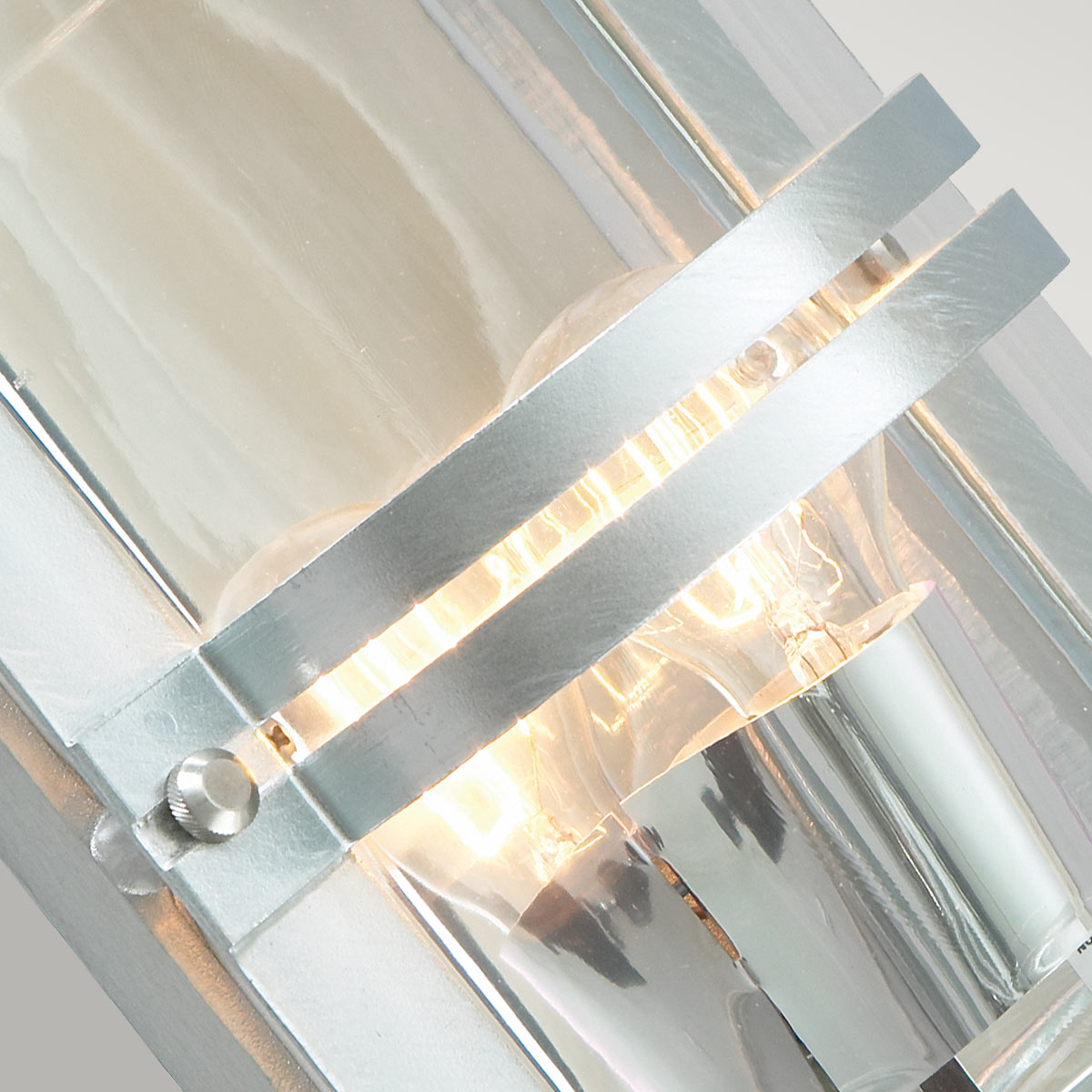 Norlys Basel 1 Light Wall Lantern - Galvanised With Clear Glass BASEL-E27-GAL-C