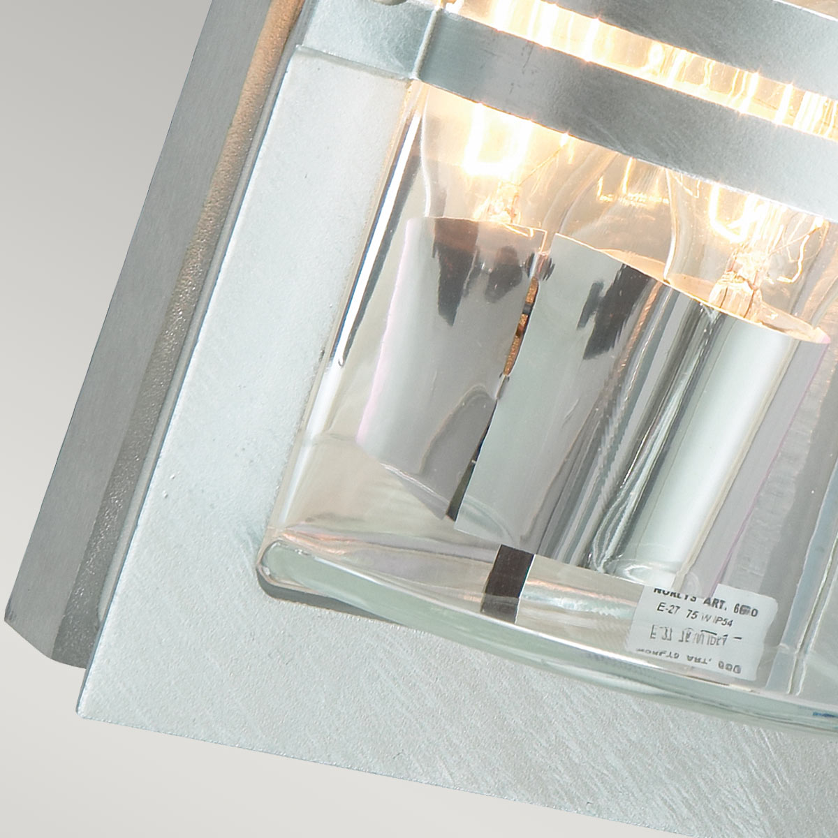 Norlys Basel 1 Light Wall Lantern - Galvanised With Clear Glass BASEL-E27-GAL-C