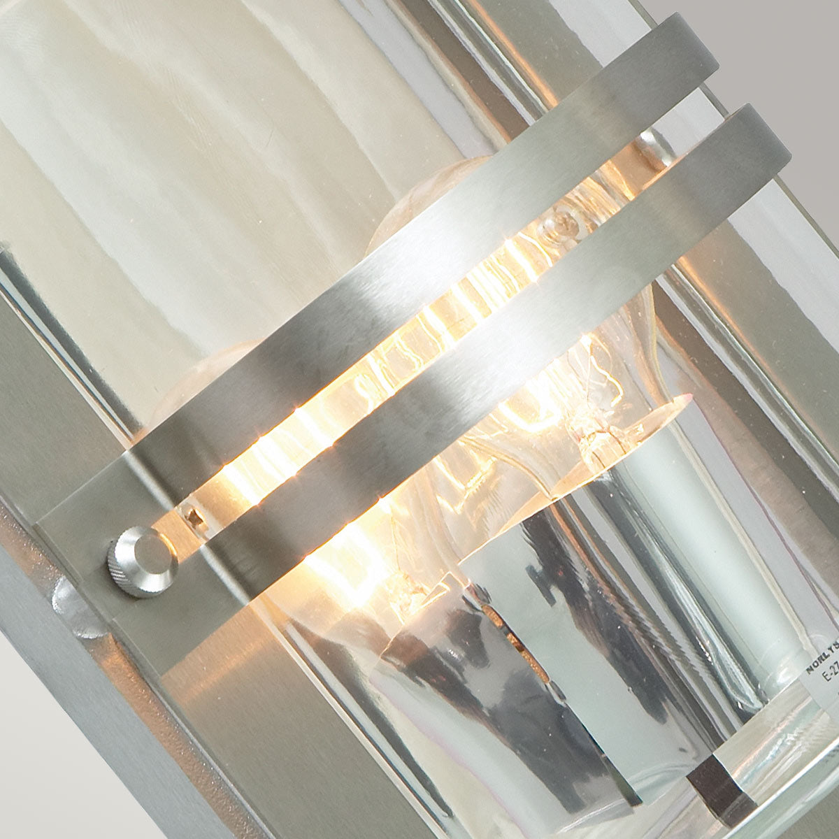 Norlys Basel 1 Light Wall Lantern - Stainless Steel With Clear Glass BASEL-E27-S-S-C