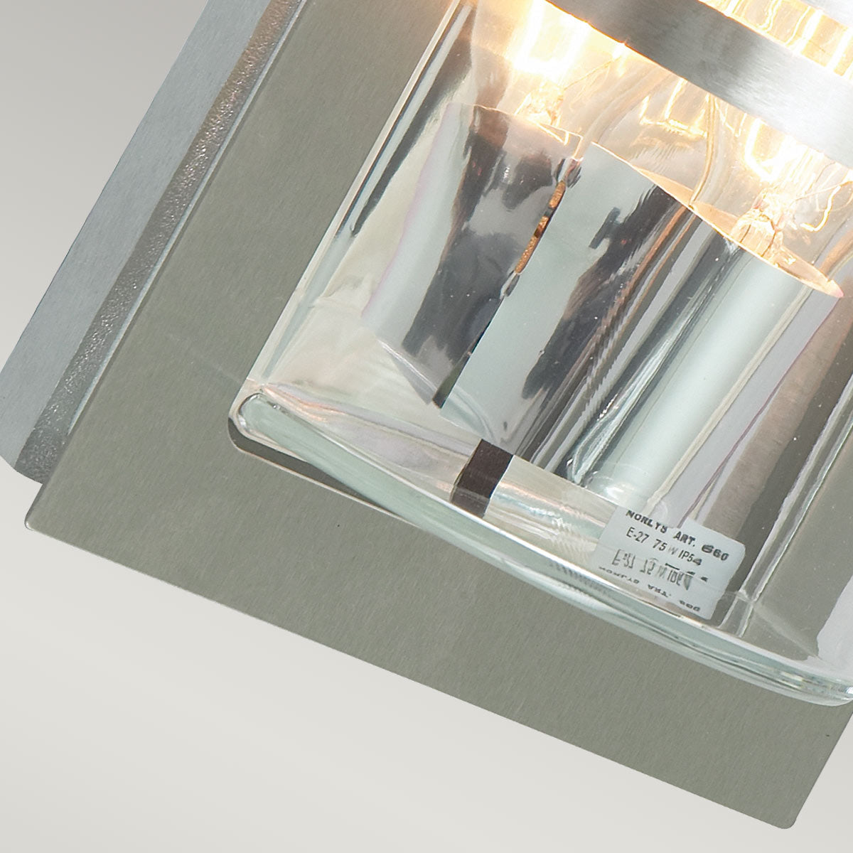 Norlys Basel 1 Light Wall Lantern - Stainless Steel With Clear Glass BASEL-E27-S-S-C