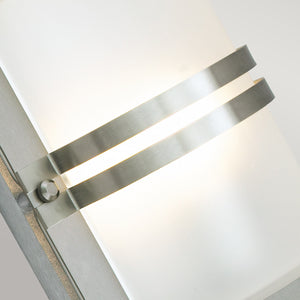 Norlys Basel 1 Light Wall Lantern - Stainless Steel With Frosted Glass BASEL-E27-S-S-F