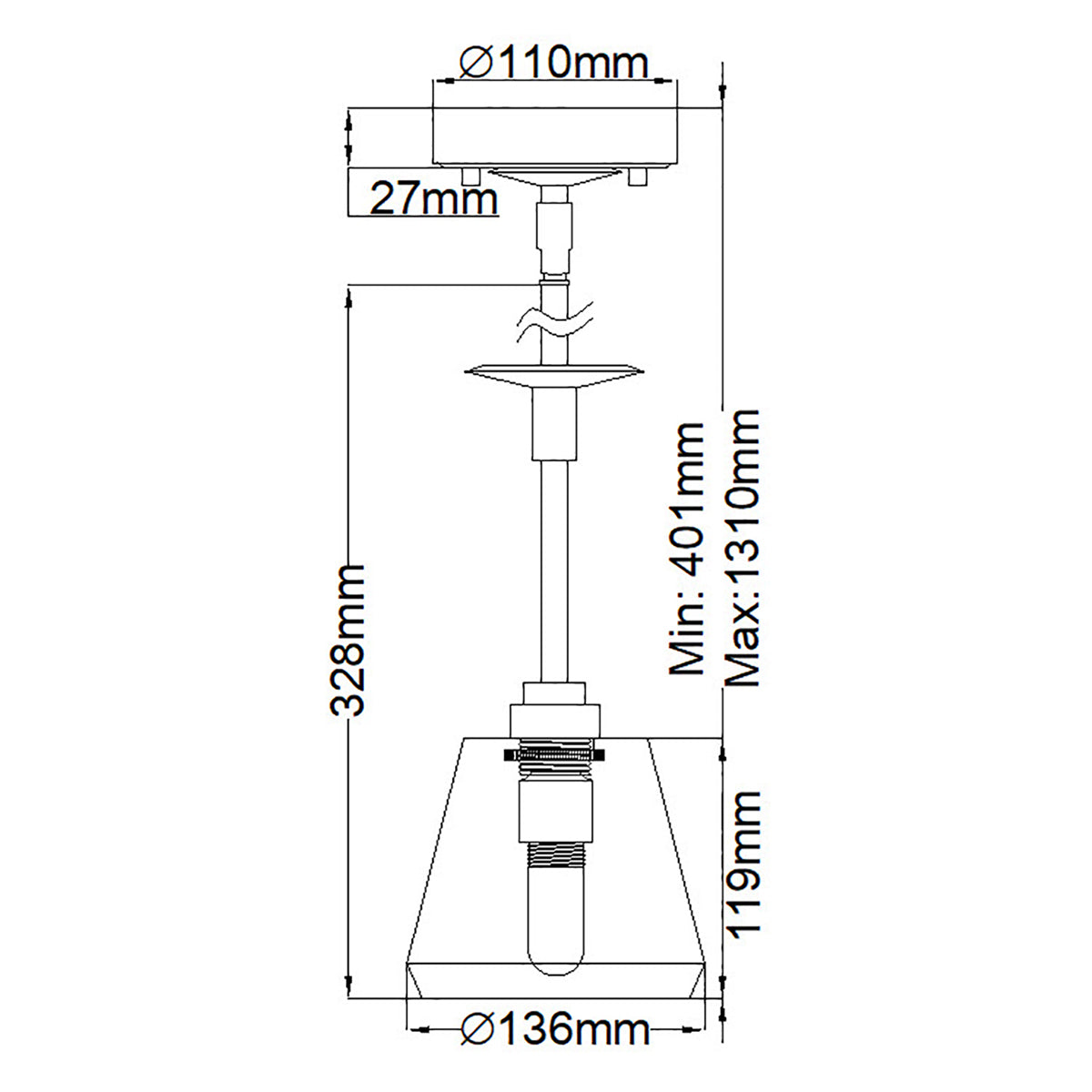 Elstead Lighting Pendant from the Agatha range. Agatha 1 Light Pendant  Product Code = BATH-AGATHA1P-BN