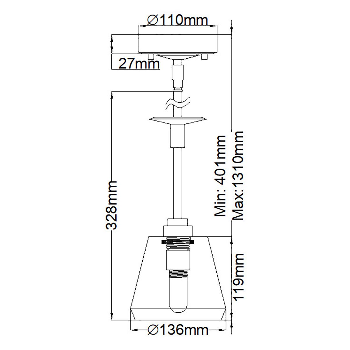 Elstead Lighting Pendant from the Agatha range. Agatha 1 Light Pendant – SKU BATH-AGATHA1P-PC