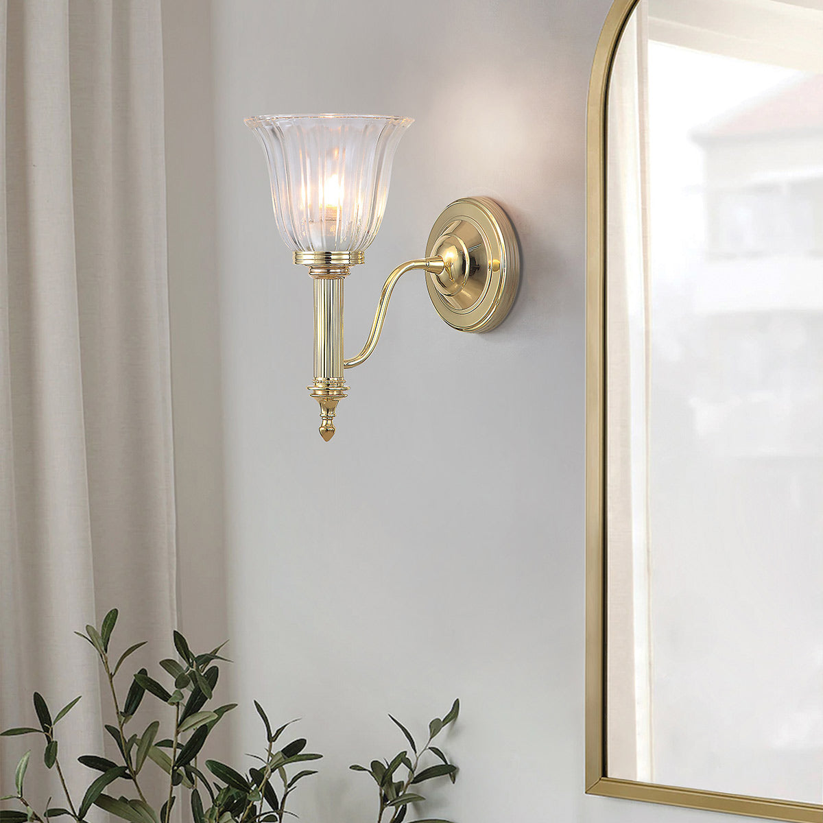 Elstead Lighting Wall Light from the Carroll range. Carroll 1 Light Product Code = BATH-CARROLL1-PB