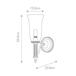 Elstead Lighting Wall Light from the Carroll range. Carroll 1 Light – SKU BATH-CARROLL2-PC