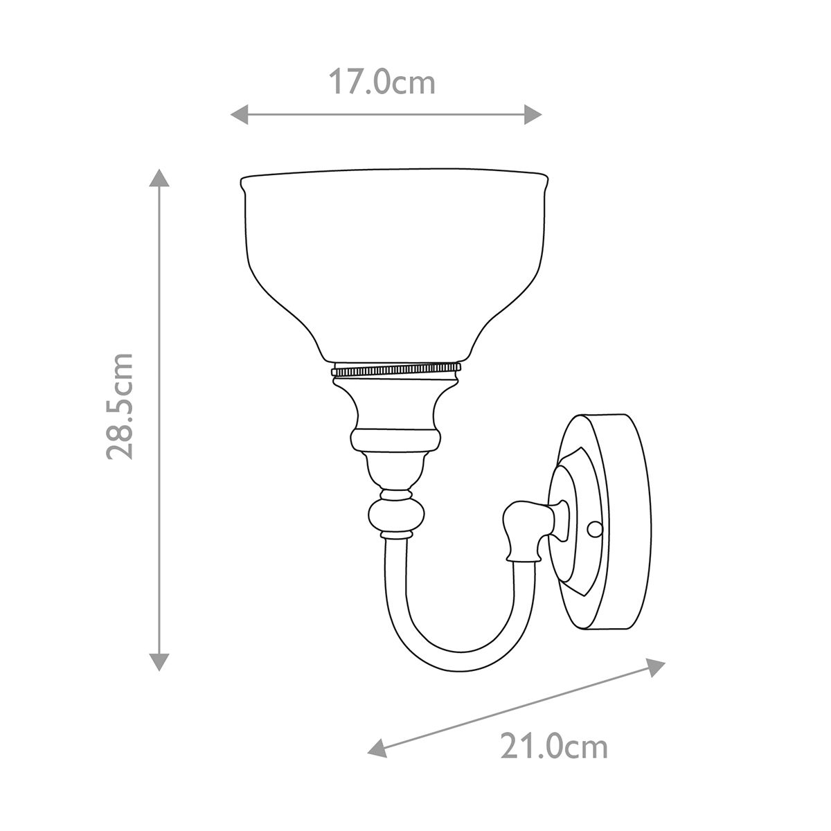 Elstead Lighting Wall Light from the Cheadle range. Cheadle 1 Light Wall Light – SKU BATH-CD1