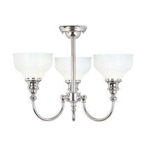 Elstead Lighting Chandelier from the Cheadle range. Cheadle 3 Light Semi-Flush Product Code = BATH-CD3