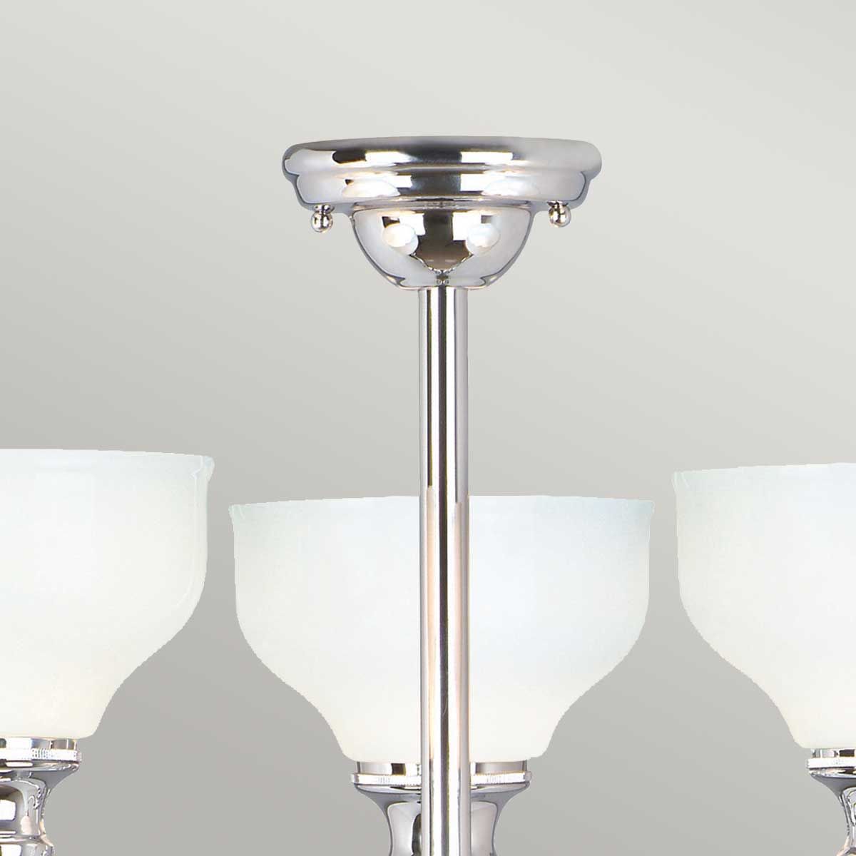 Elstead Lighting Chandelier from the Cheadle range. Cheadle 3 Light Semi-Flush – SKU BATH-CD3