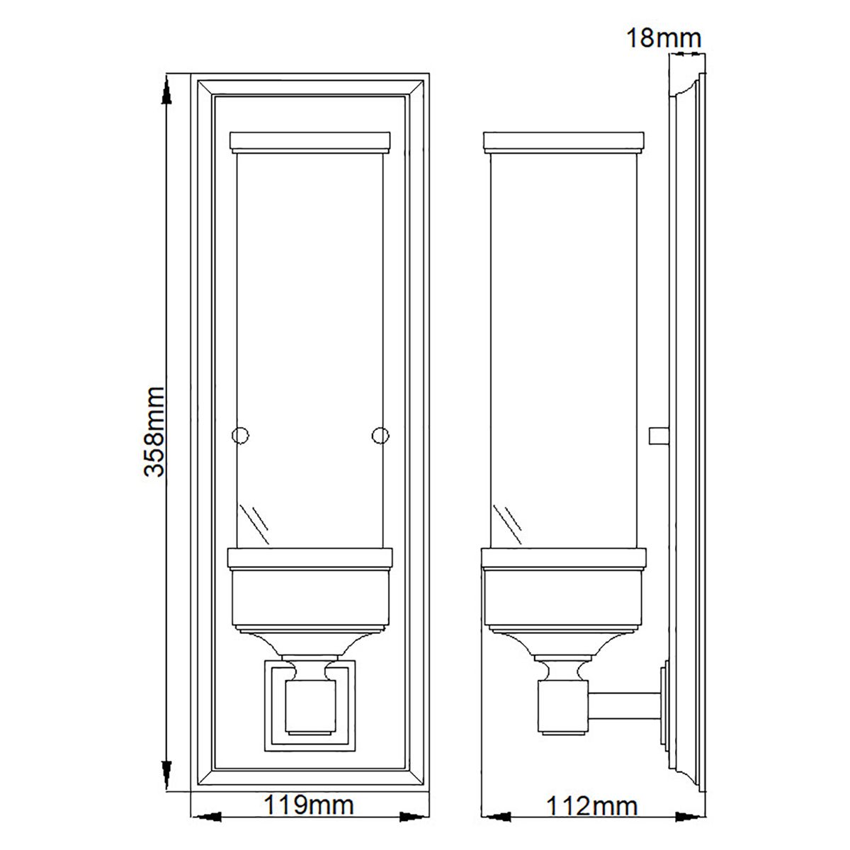 Elstead Lighting Wall Light from the Cambridge range. Cambridge 1 Light Wall Light – SKU BATH-CM1