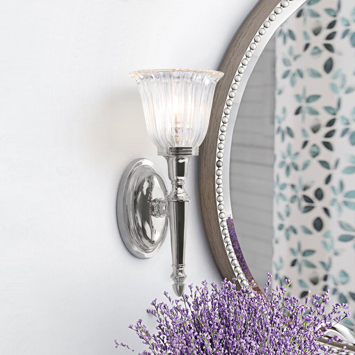 Elstead Lighting Wall Light from the Dryden range. Dryden 1 Light Wall Light – SKU BATH-DRYDEN1-PC