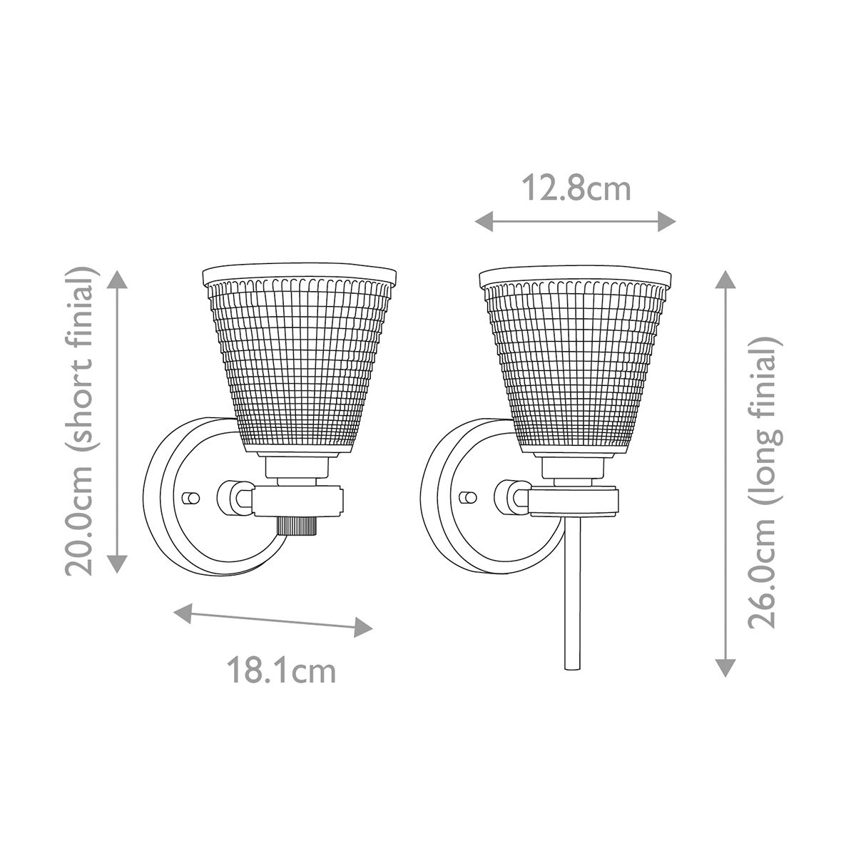 Elstead Lighting Wall Light from the Gunnislake range. Gunnislake 1 Light Wall Light – SKU BATH-GUNNIS1-PC