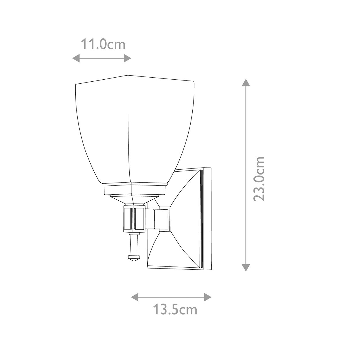Elstead Lighting Wall Light from the Shirebrook range. Shirebrook 1 Light Wall Light – SKU BATH-SB1