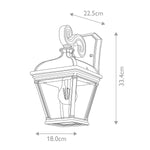 Elstead Lighting Outdoor Wall Light from the Bayview range. Bayview 1 Light Medium Wall Lantern – SKU BAYVIEW-2M-BK