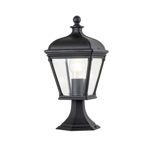 Elstead Lighting Pedestal Lantern from the Bayview range. Bayview 1 Light Medium Pedestal Lantern Product Code = BAYVIEW-3M-BK