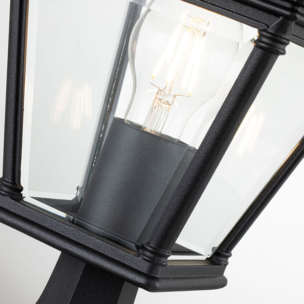 Elstead Lighting Pedestal Lantern from the Bayview range. Bayview 1 Light Medium Pedestal Lantern Product Code = BAYVIEW-3M-BK