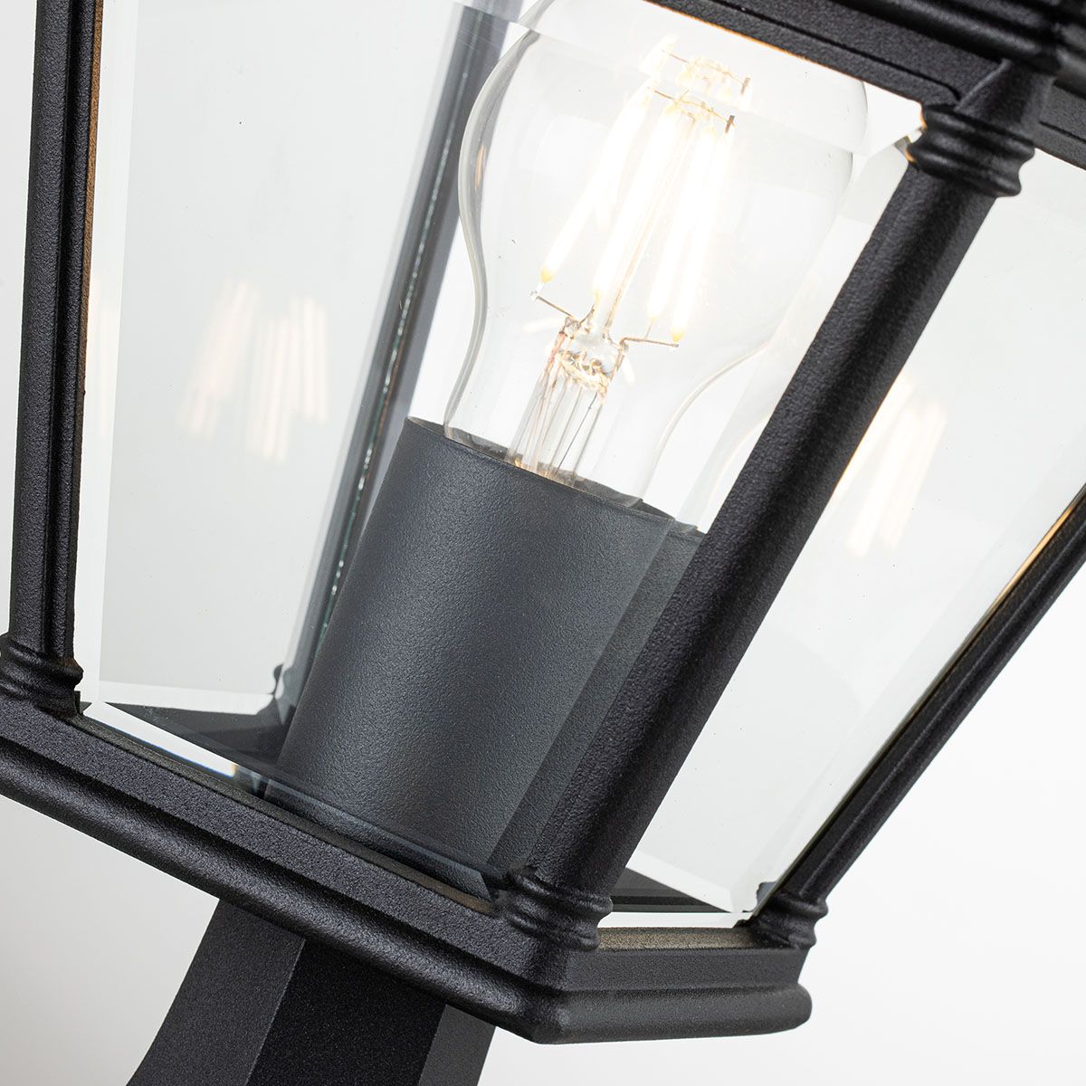 Elstead Lighting Pedestal Lantern from the Bayview range. Bayview 1 Light Medium Pedestal Lantern – SKU BAYVIEW-3M-BK
