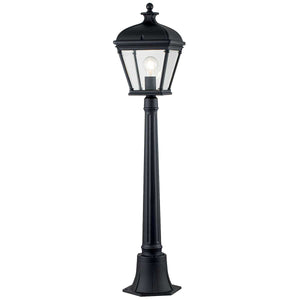 Elstead Lighting Pillar Lantern from the Bayview range. Bayview 1 Light Medium Pillar Lantern Product Code = BAYVIEW-4M-BK
