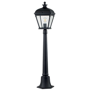 Elstead Lighting Pillar Lantern from the Bayview range. Bayview 1 Light Medium Pillar Lantern Product Code = BAYVIEW-4M-BK
