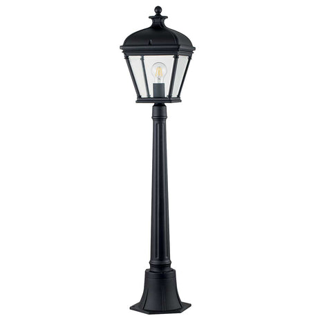 Elstead Lighting Pillar Lantern from the Bayview range. Bayview 1 Light Medium Pillar Lantern Product Code = BAYVIEW-4M-BK