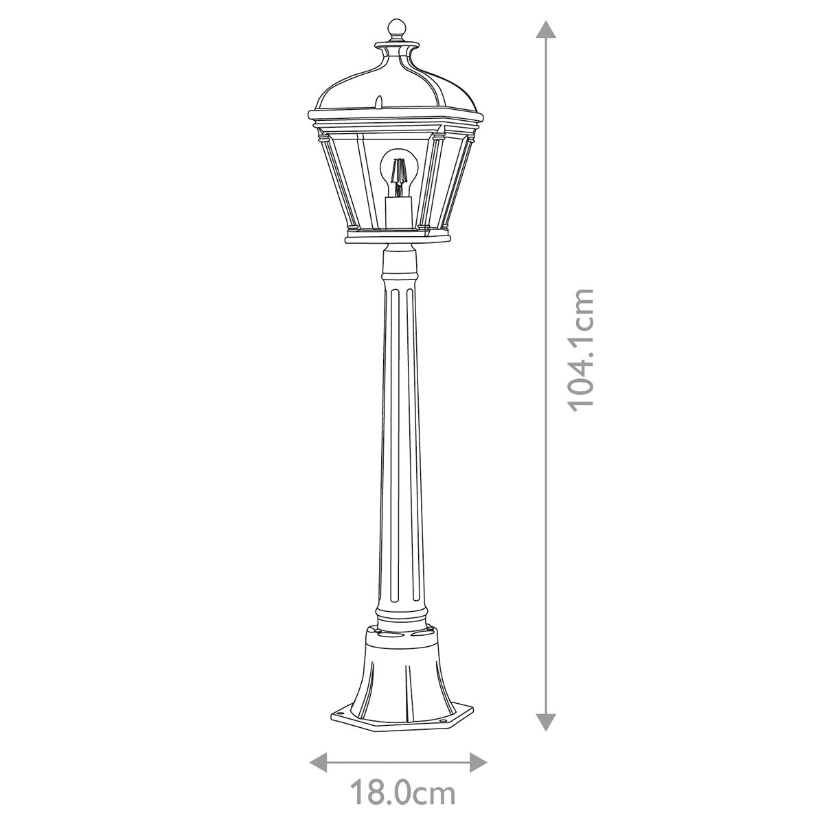 Elstead Lighting Pillar Lantern from the Bayview range. Bayview 1 Light Medium Pillar Lantern – SKU BAYVIEW-4M-BK
