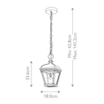 Elstead Lighting Outdoor Hanging from the Bayview range. Bayview 1 Light Medium Chain Lantern – SKU BAYVIEW-8M-BK