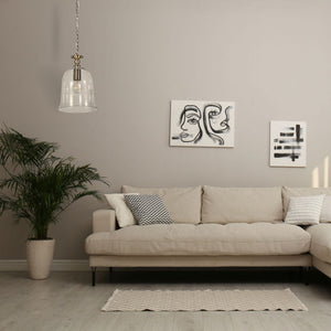 Magnalux Bell 1 Light Clear Glass Pendant Antique Brass Part Number - BEL01AB