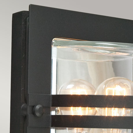 Norlys Bern 1 Light Wall Lantern - Black With Clear Glass BERN-E27-BLK-C