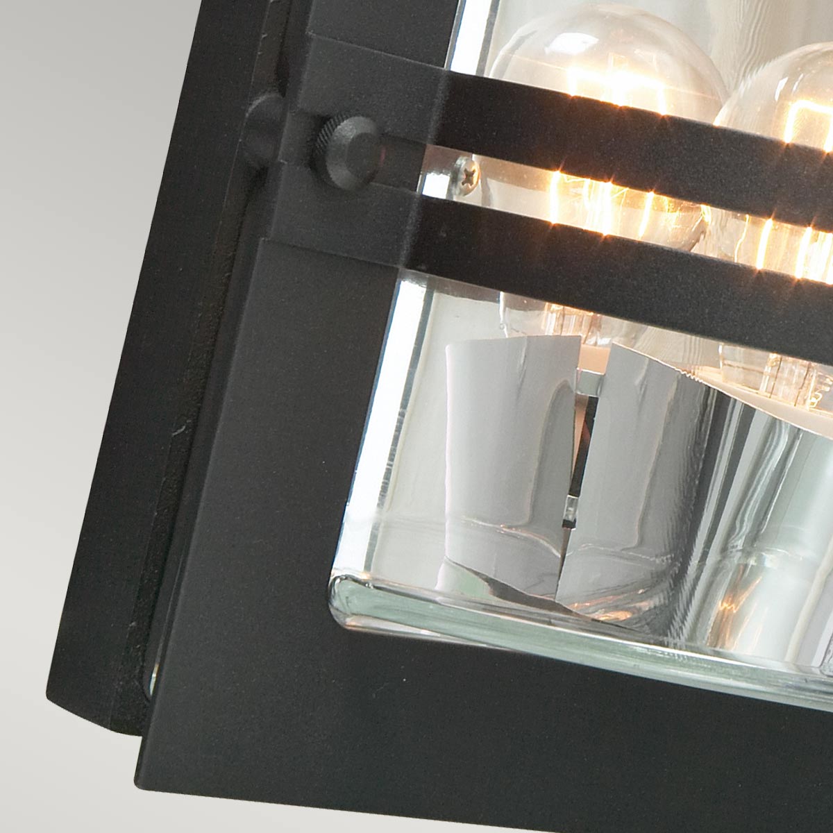 Norlys Bern 1 Light Wall Lantern - Black With Clear Glass BERN-E27-BLK-C