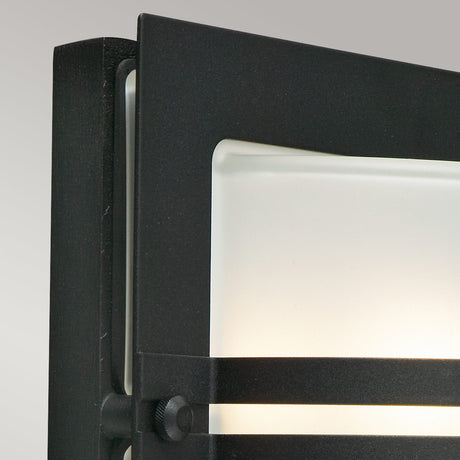 Norlys Bern 1 Light Wall Lantern - Black With Frosted Glass BERN-E27-BLK-F