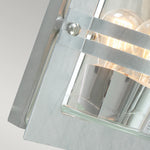 Norlys Bern 1 Light Wall Lantern - Galvanised With Clear Glass BERN-E27-GAL-C